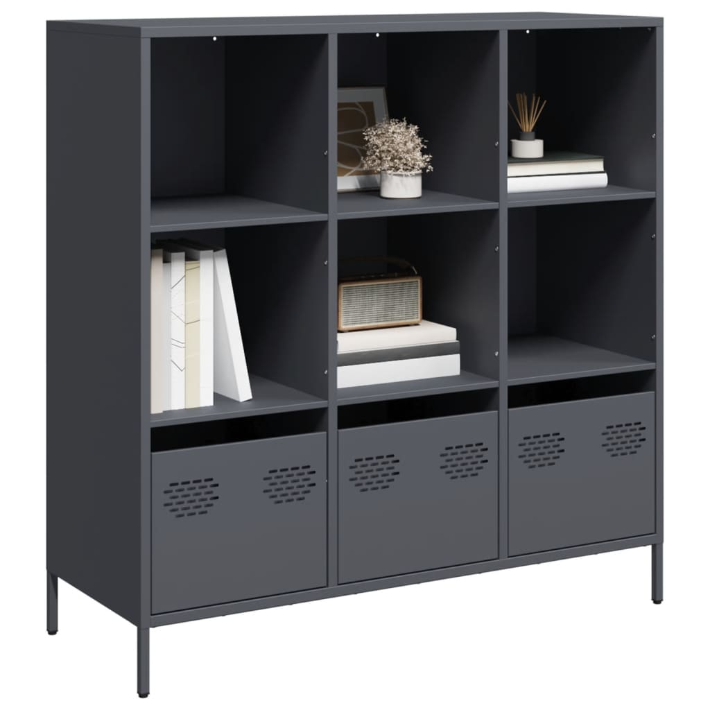 Visoka komoda antracit 101,5x39x103,5 cm od čelika