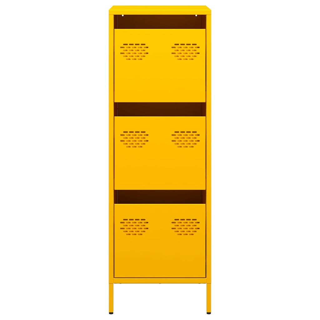 Visoka komoda boja senfa 39x35x103,5 cm čelična