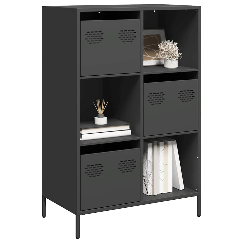 Visoka komoda crna 68x39x103,5 cm od čelika