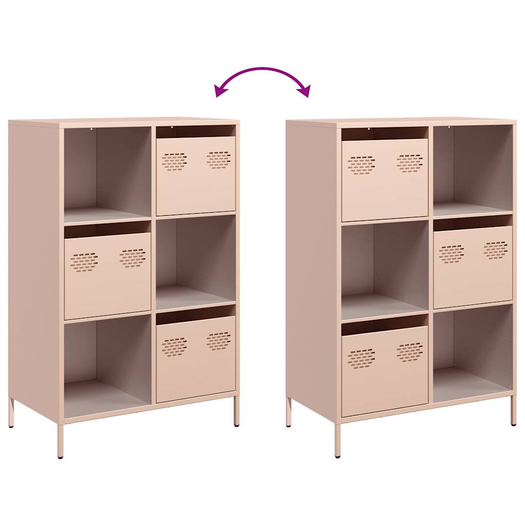 Visoka komoda ružičasta 68x39x103,5 cm čelik