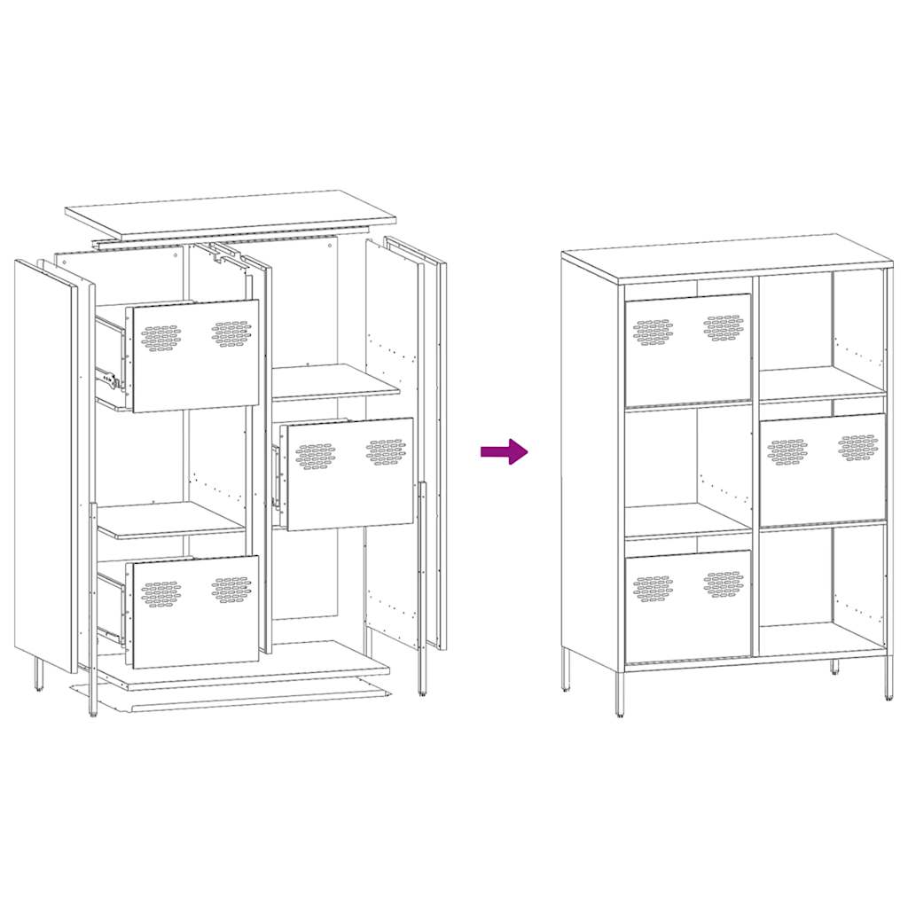 Visoka komoda antracit 68x39x103,5 cm od čelika