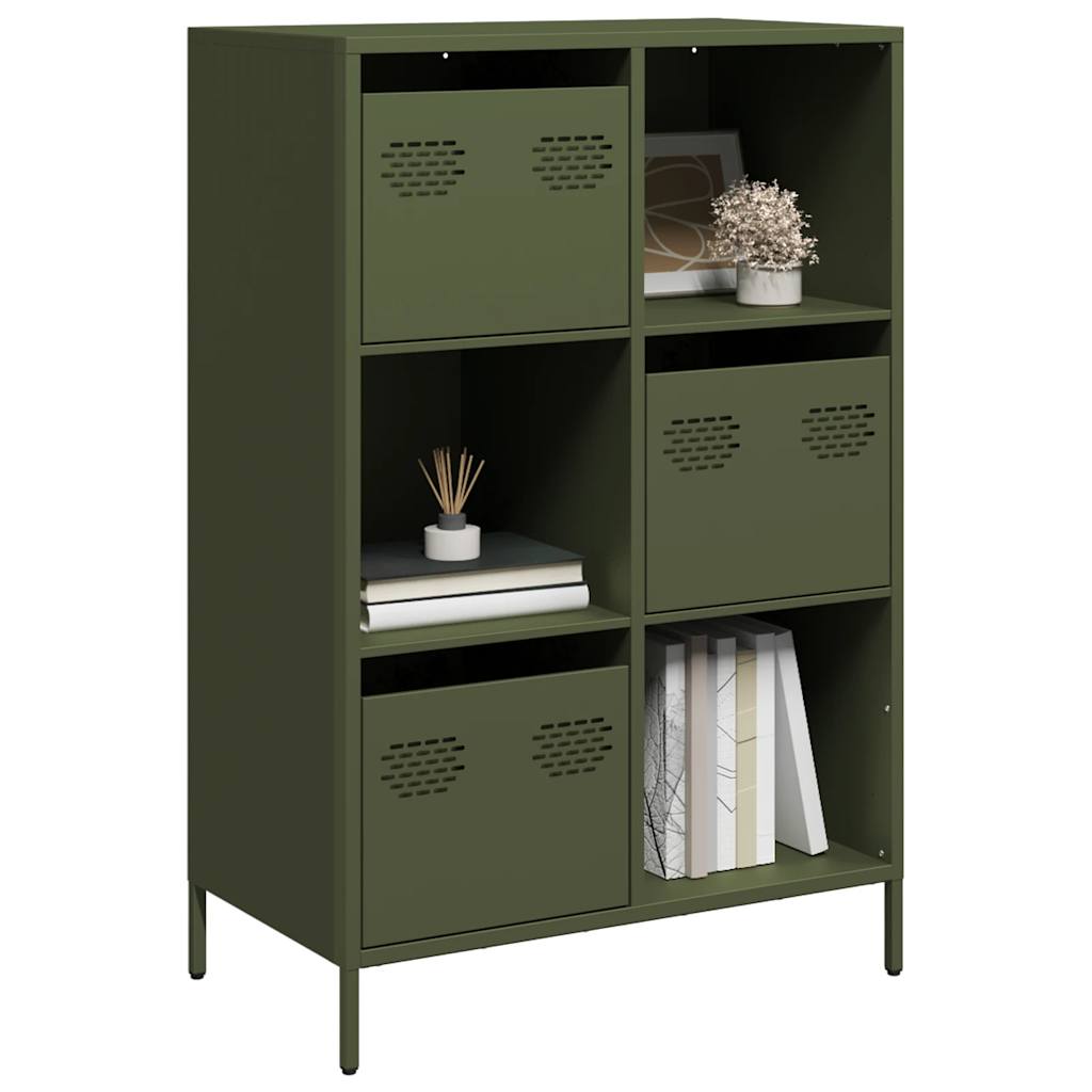 Visoka komoda maslinastozeleni 68x39x103,5 cm od čelika