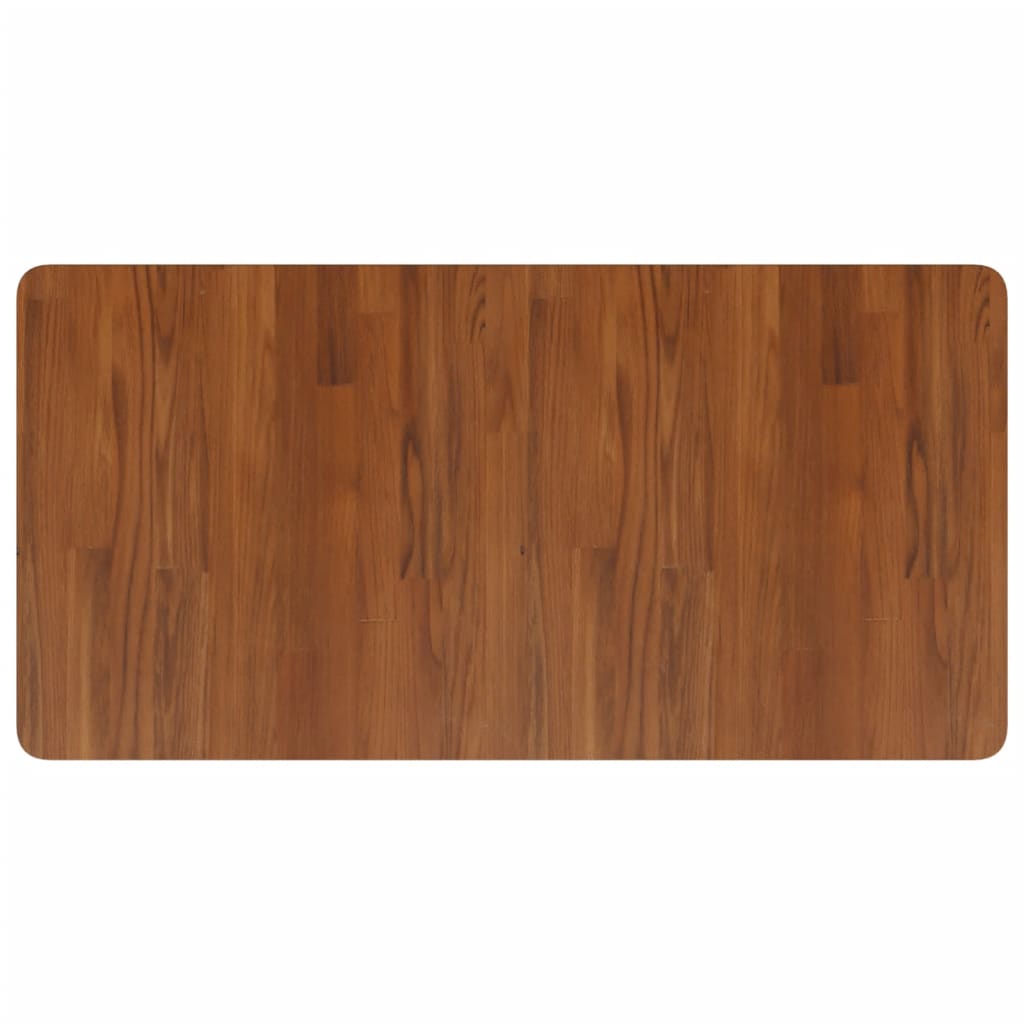 Zidna polica za umivaonik od čelika i masivne hrastovine Smeđa 100 x 50 x 2.5 cm