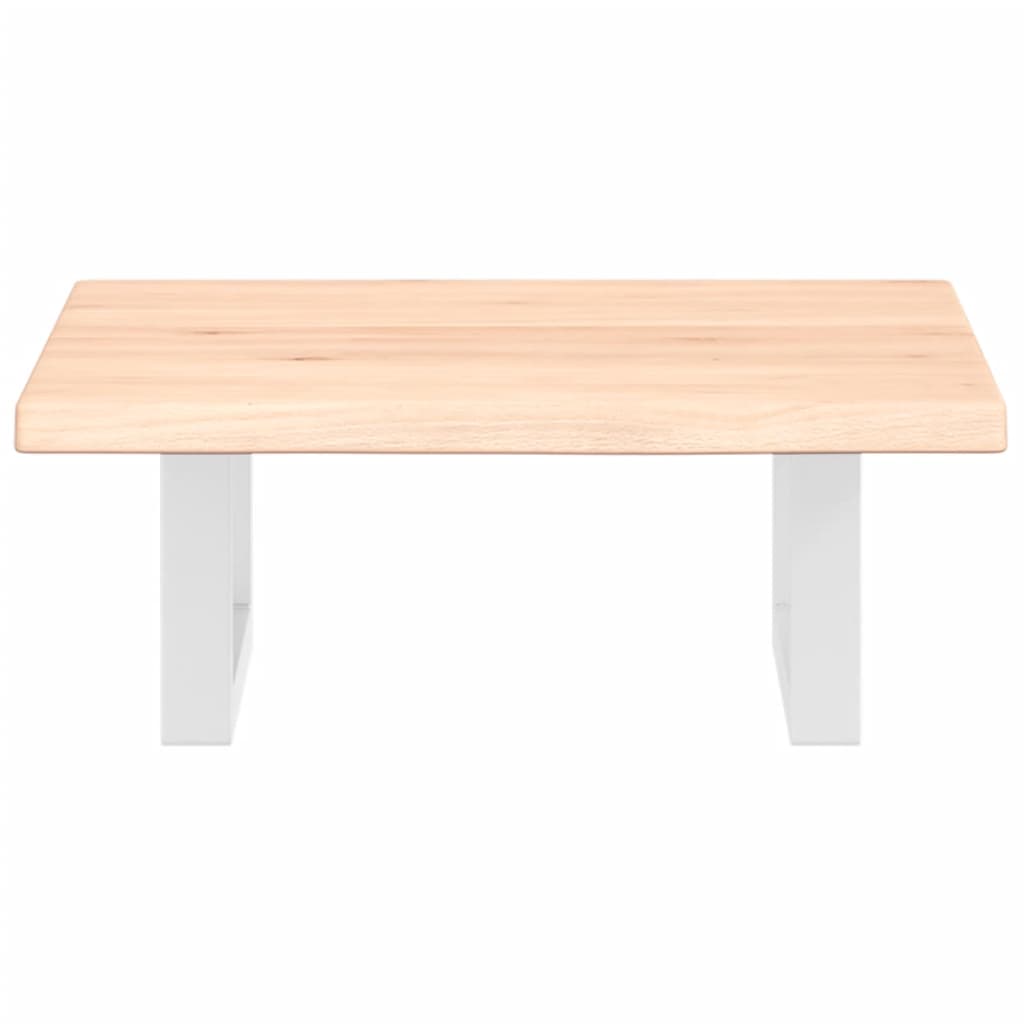 Zidna polica za umivaonik od čelika i masivne hrastovine Smeđa 40 x 60 x 2 cm