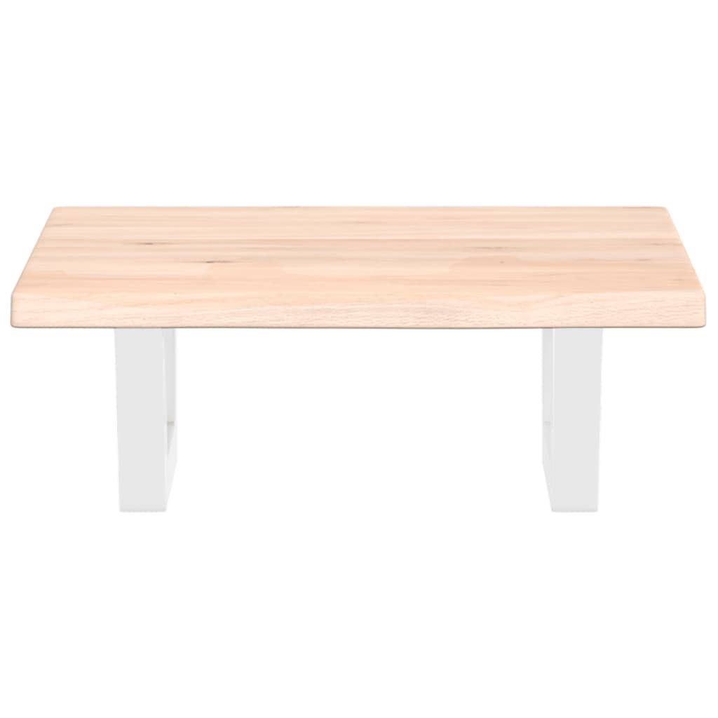 Zidna polica za umivaonik od čelika i masivne hrastovine Smeđa 40 x 60 x 2 cm