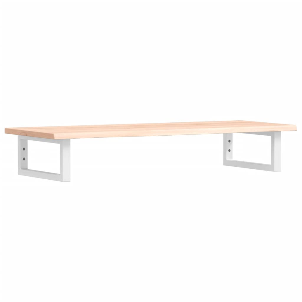 Zidna polica za umivaonik od čelika i masivne hrastovine Smeđa 100 x 40 x 2 cm