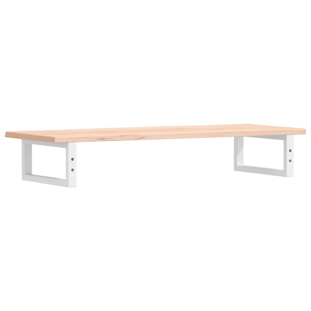 Zidna polica za umivaonik od čelika i masivne hrastovine Smeđa 100 x 40 x 2 cm