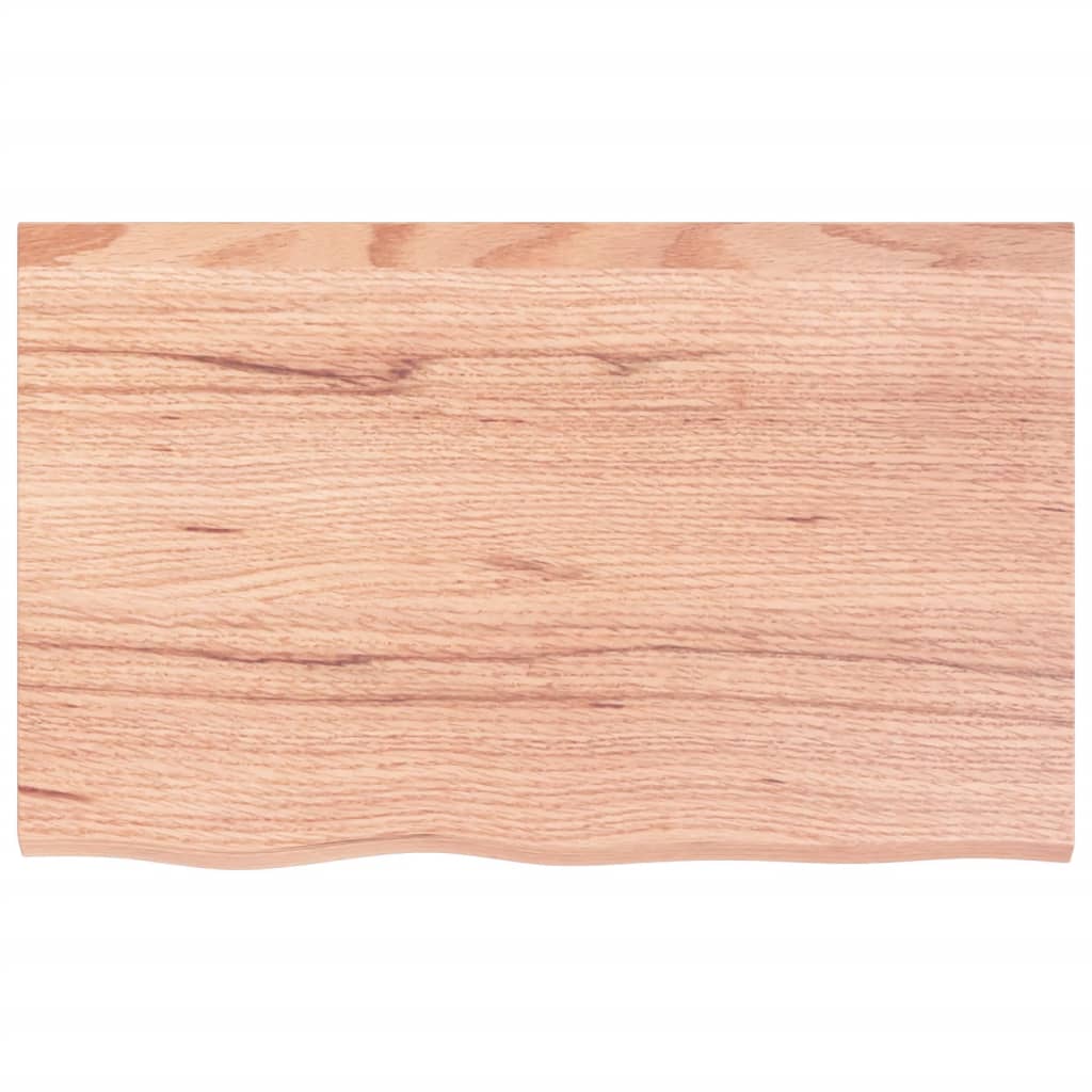 Zidna polica za umivaonik od čelika i masivne hrastovine Smeđa 80 x 50 x 2 cm