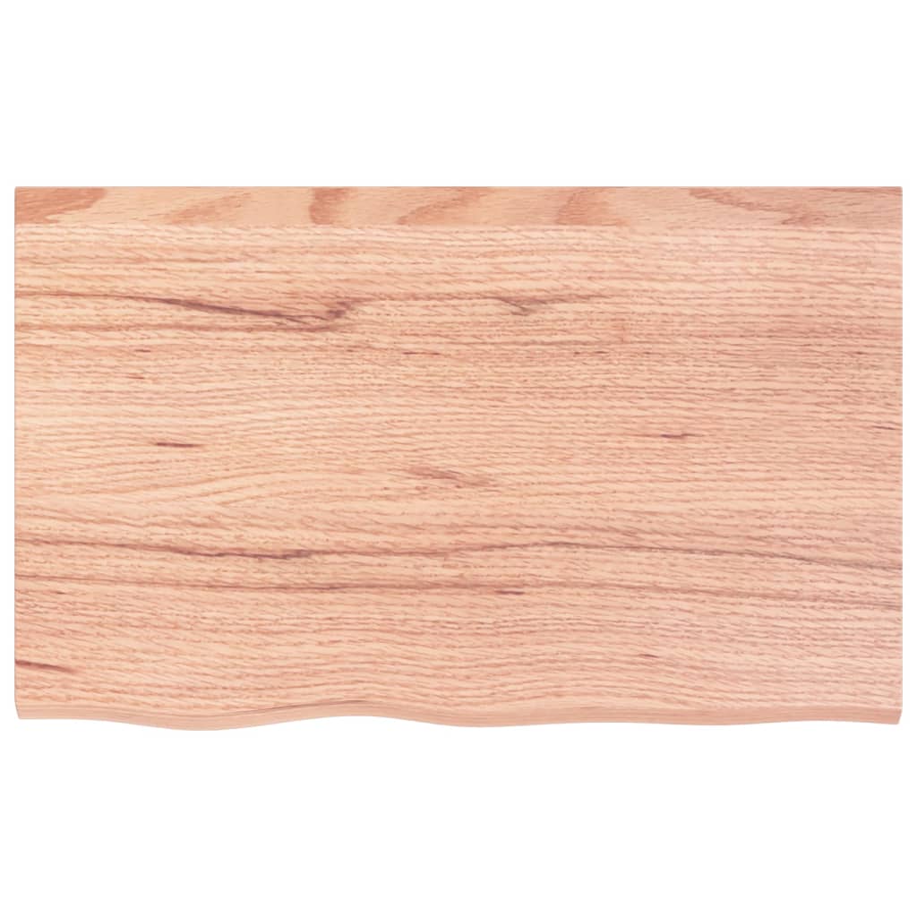 Zidna polica za umivaonik od čelika i masivne hrastovine Smeđa 80 x 50 x 2 cm