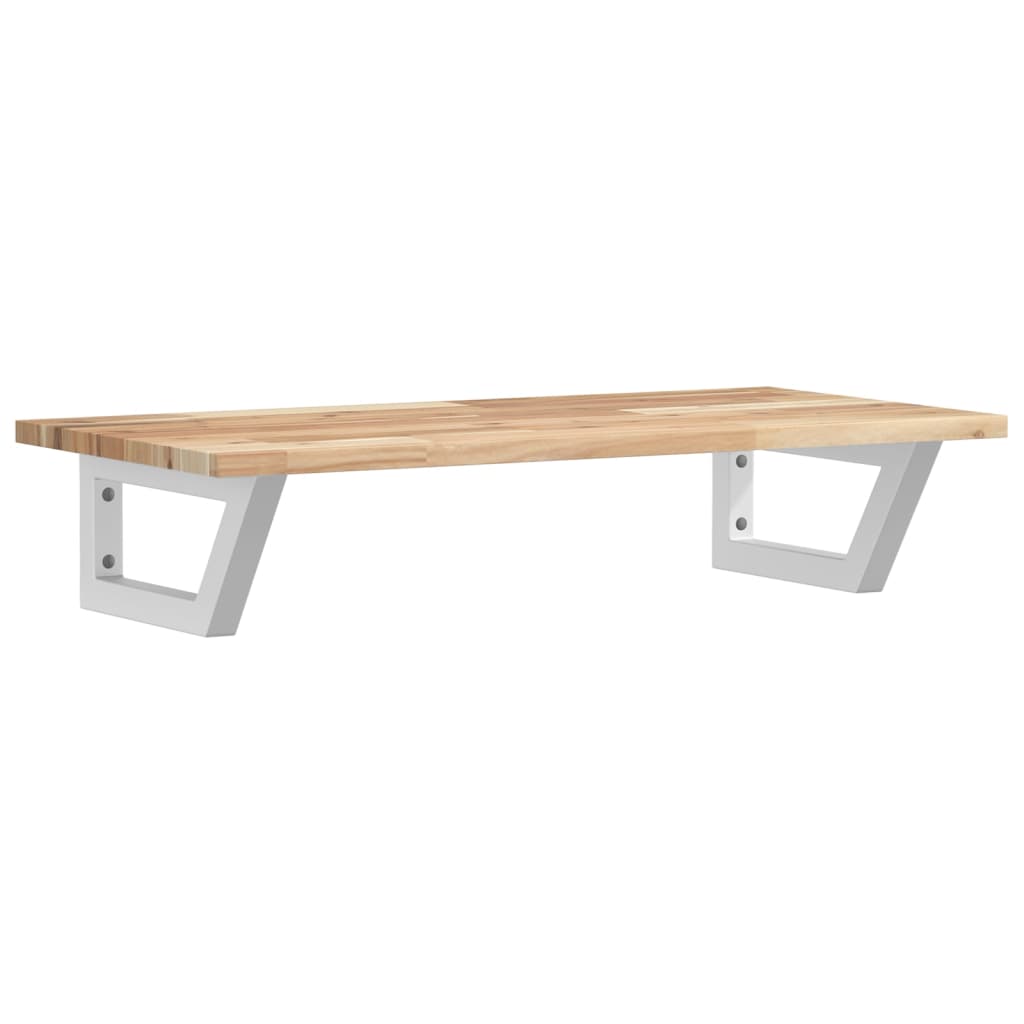 Zidna polica za umivaonik od čelika i masivnog bagremovog drva Smeđa 80 x 40 x 2 cm