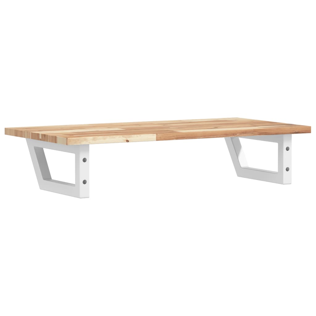 Zidna polica za umivaonik od čelika i masivnog bagremovog drva Smeđa 80 x 40 x 2 cm