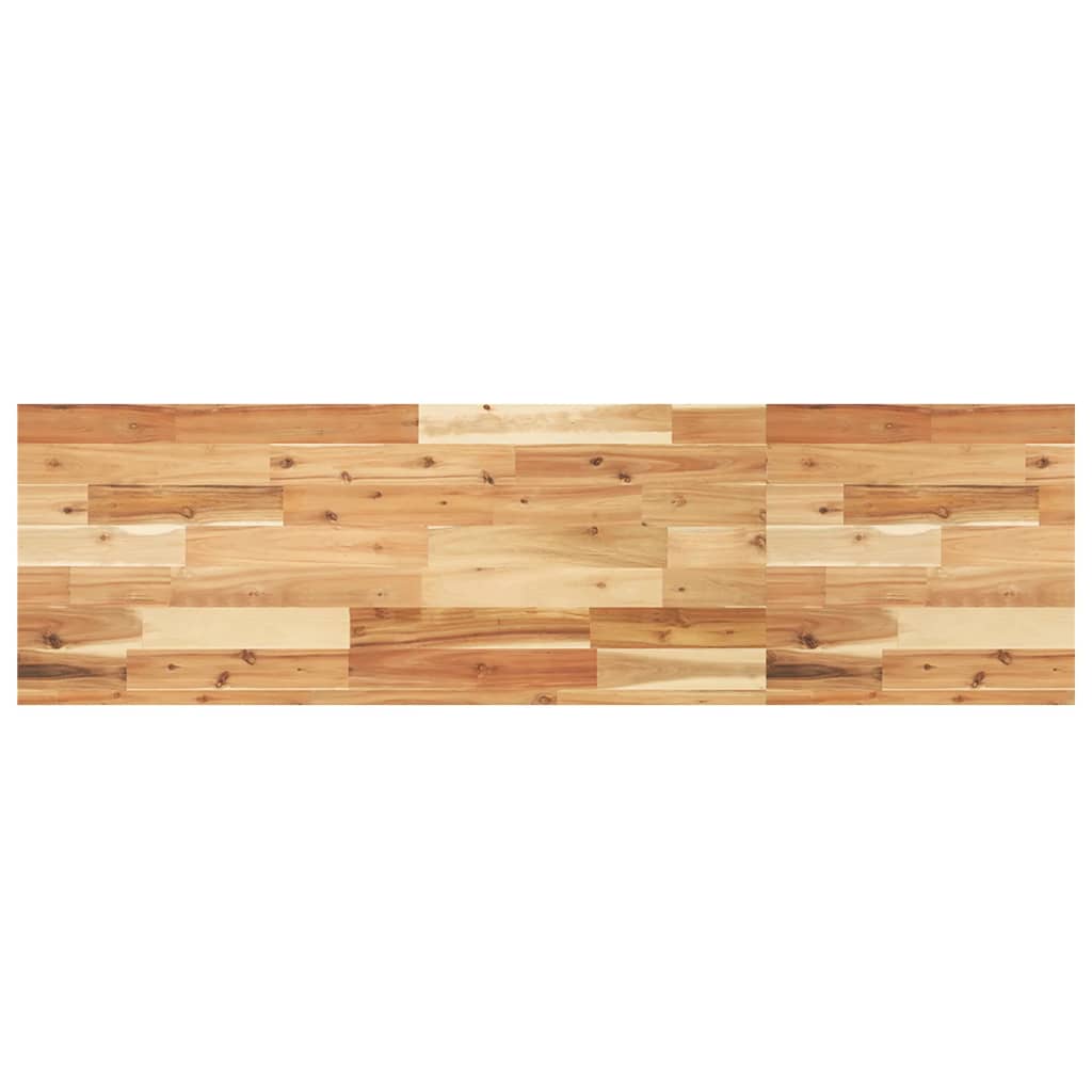 Zidna polica za umivaonik od čelika i masivnog bagremovog drva Smeđa 140 x 40 x 4 cm