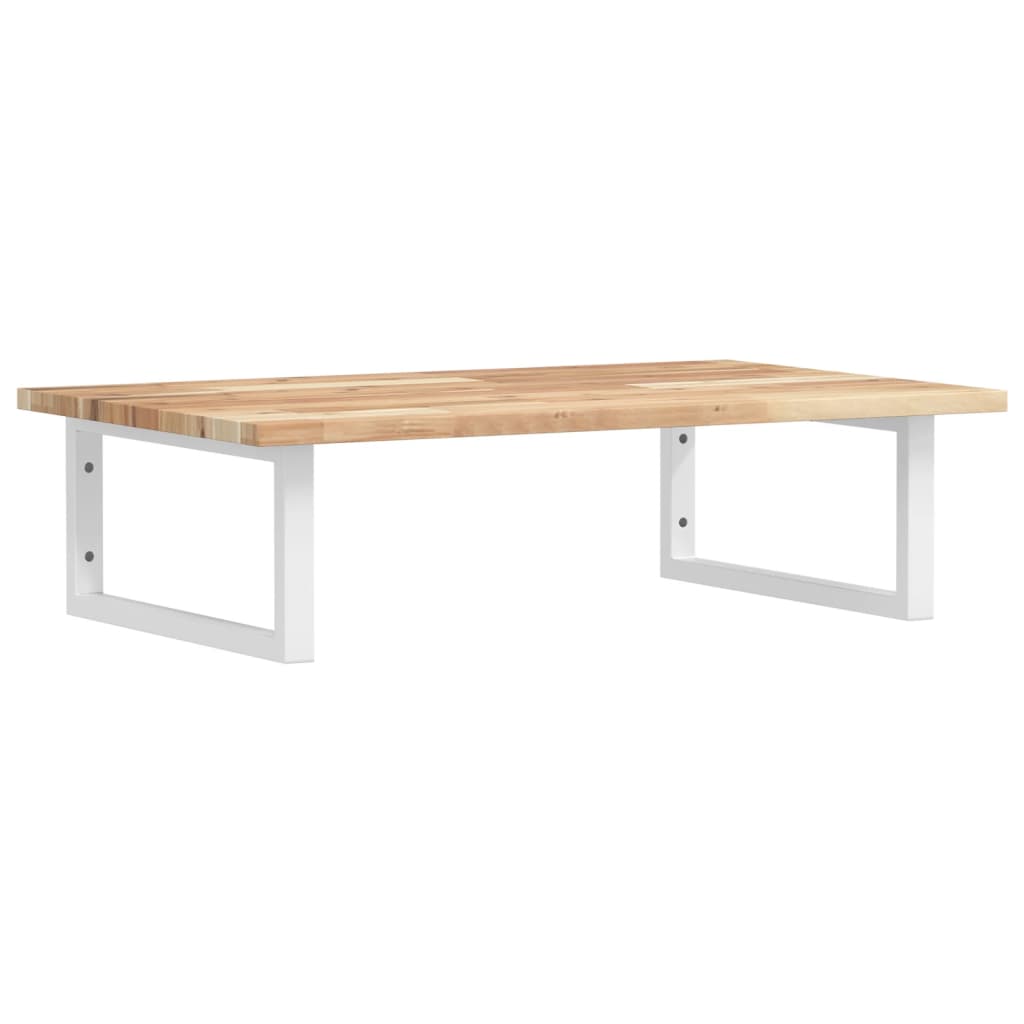 Zidna polica za umivaonik od čelika i masivnog bagremovog drva Smeđa 80 x 50 x 2 cm
