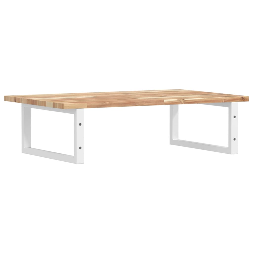 Zidna polica za umivaonik od čelika i masivnog bagremovog drva Smeđa 80 x 50 x 2 cm