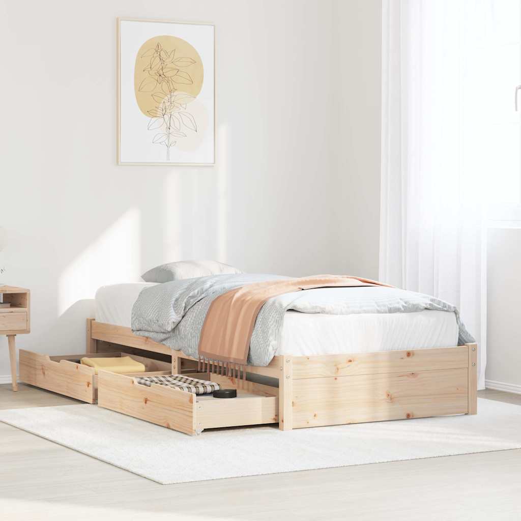 Okvir kreveta bez madraca 75 x 190 cm od masivne borovine