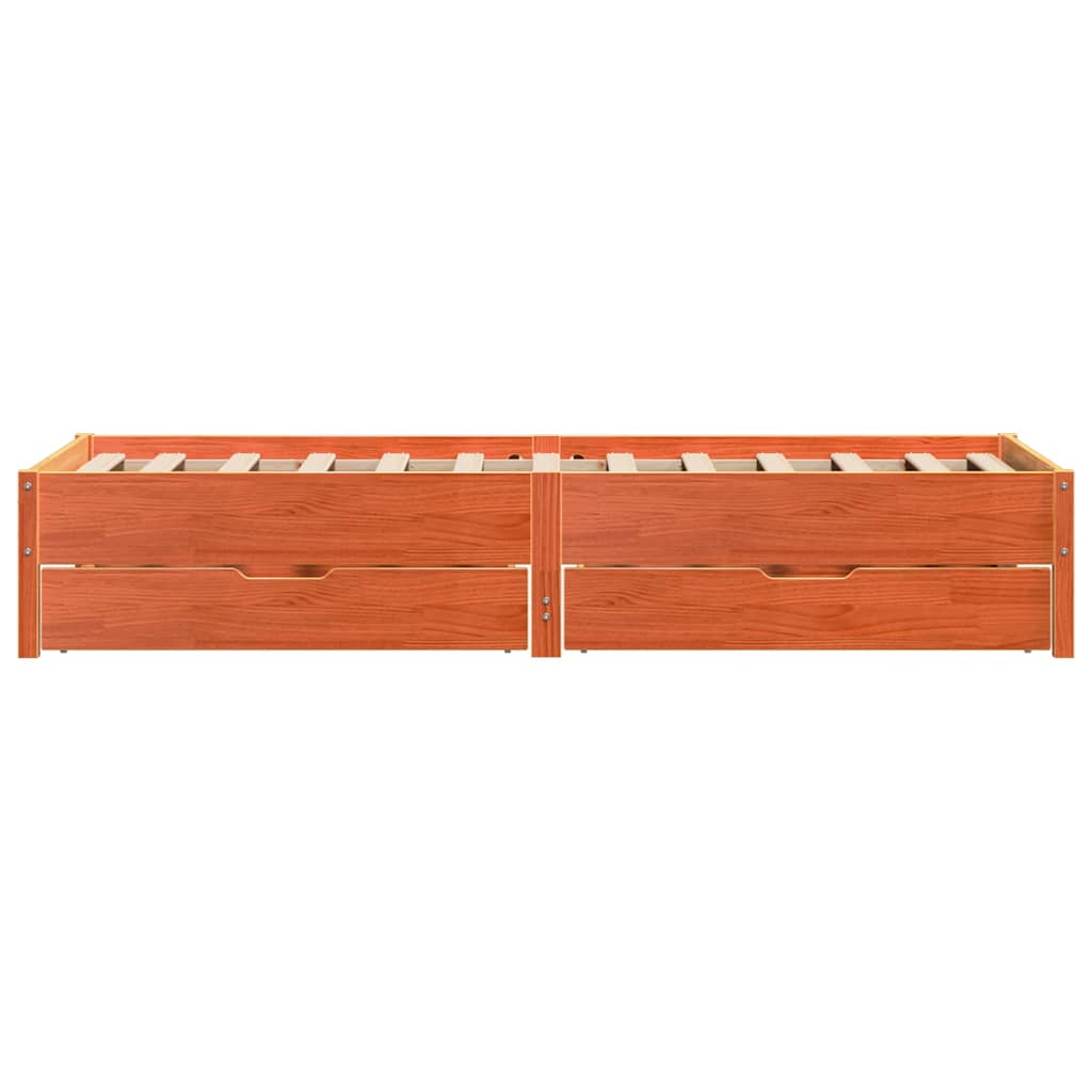 Okvir kreveta bez madraca voštano smeđi 100x200 cm od borovine