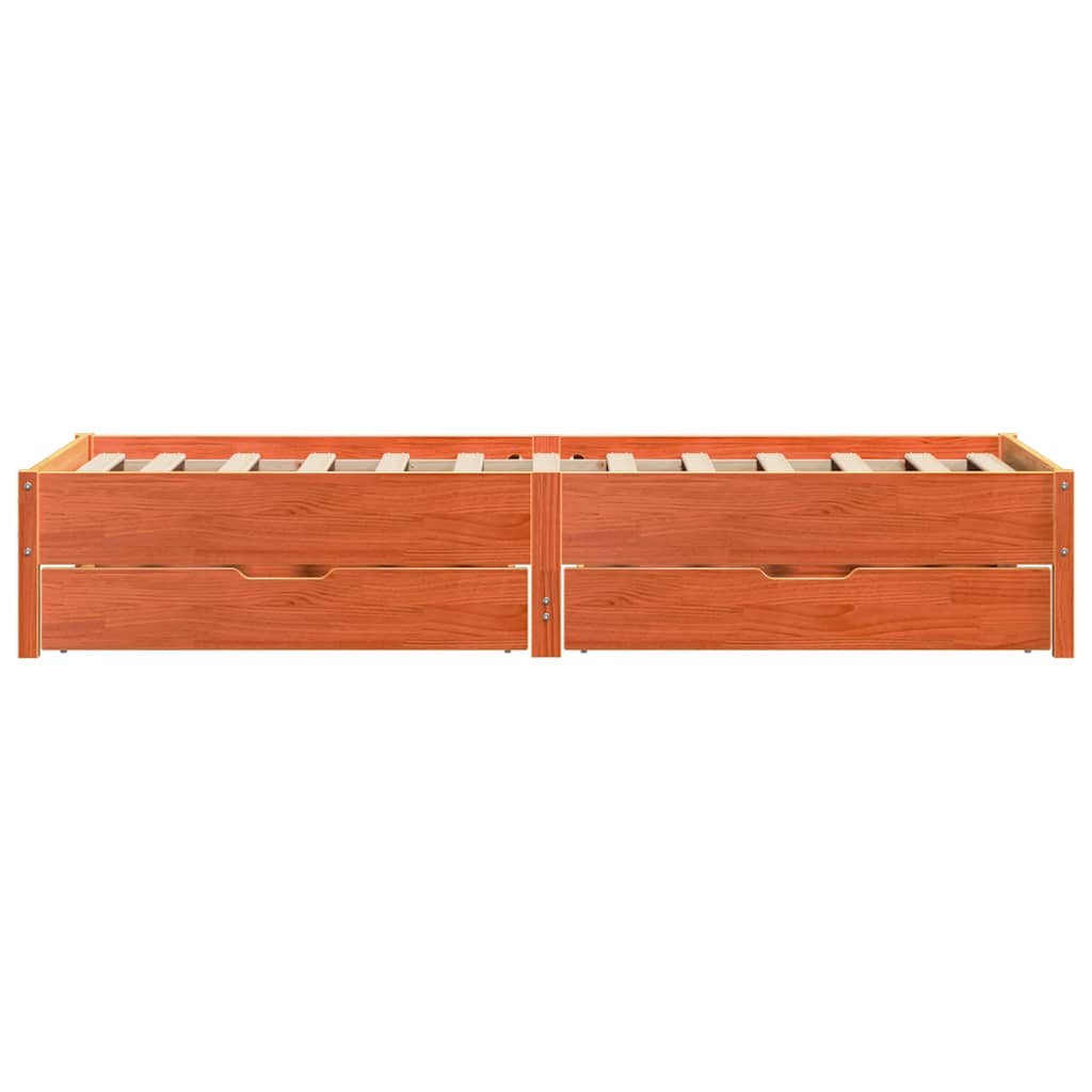 Okvir kreveta bez madraca voštano smeđi 90 x 200 cm od borovine