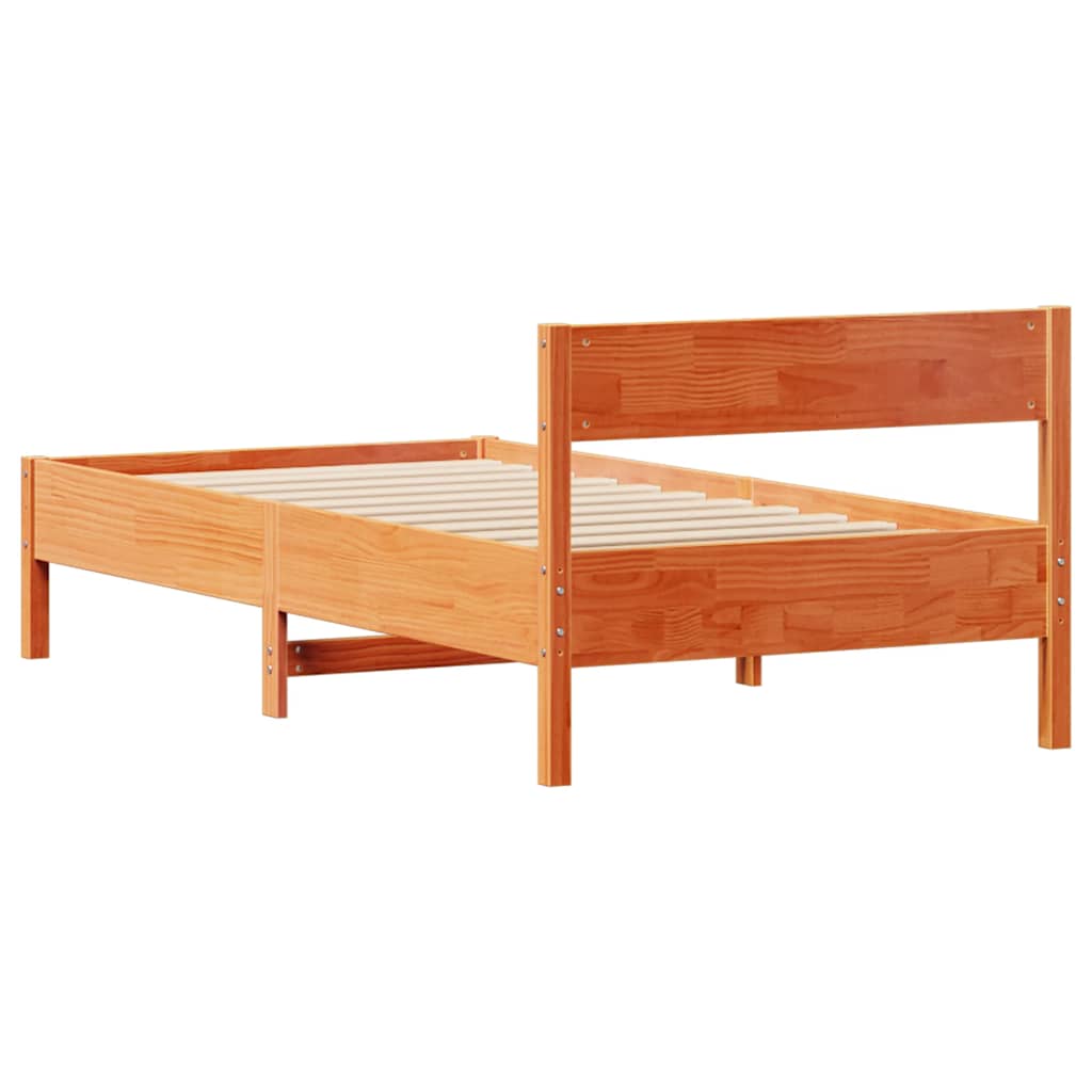 Okvir kreveta bez madraca voštano smeđi 100x200 cm od borovine