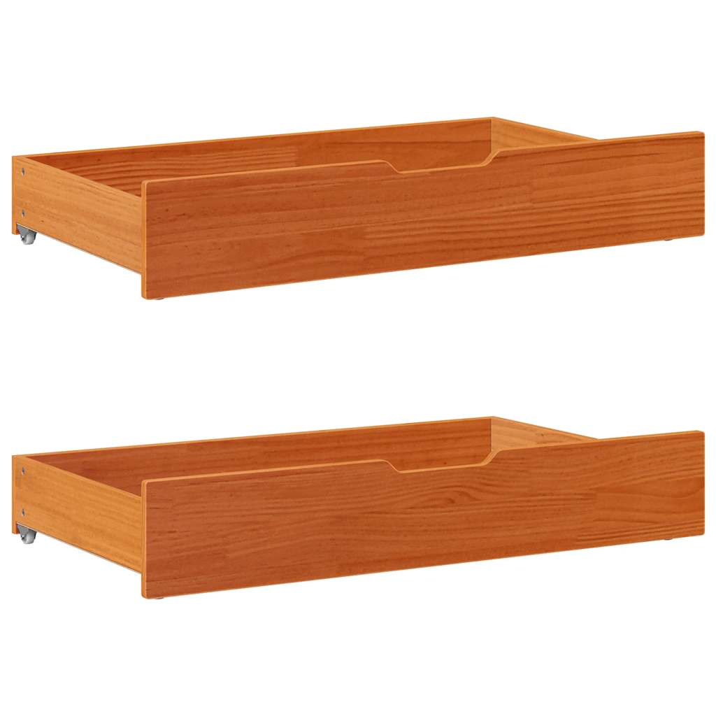 Okvir kreveta s ladicama bez madraca vosak smeđi 75x190 cm