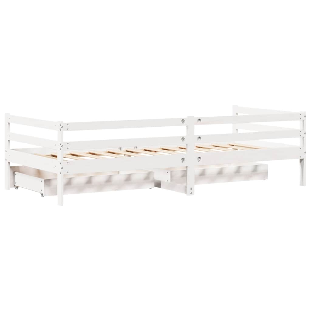 Dnevni krevet s ladicama bez madraca 90x200 cm masivno drvo