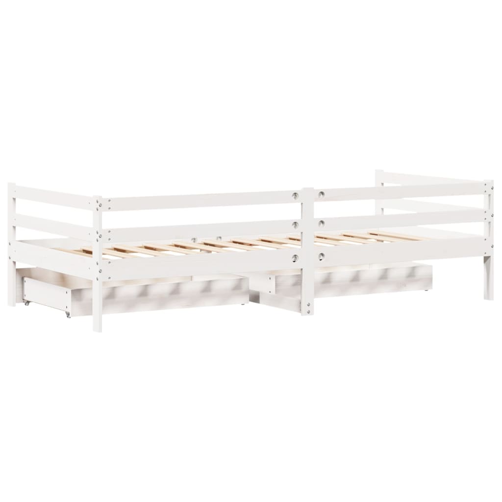 Dnevni krevet s ladicama bez madraca 90x200 cm masivno drvo