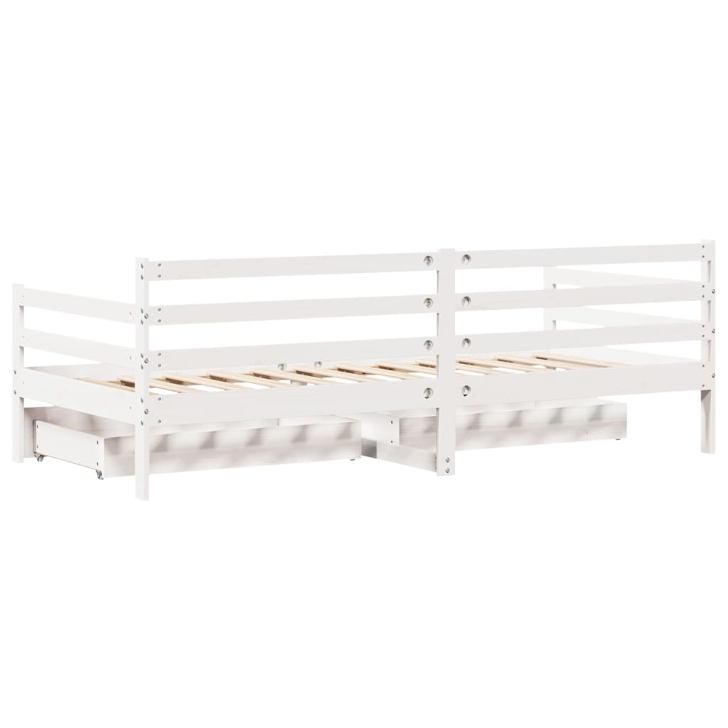 Dnevni krevet s ladicama bez madraca 90x200 cm masivno drvo