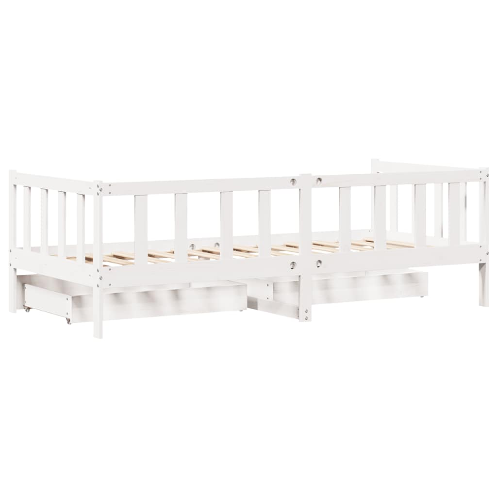 Dnevni krevet s ladicama bez madraca 90x200 cm masivno drvo