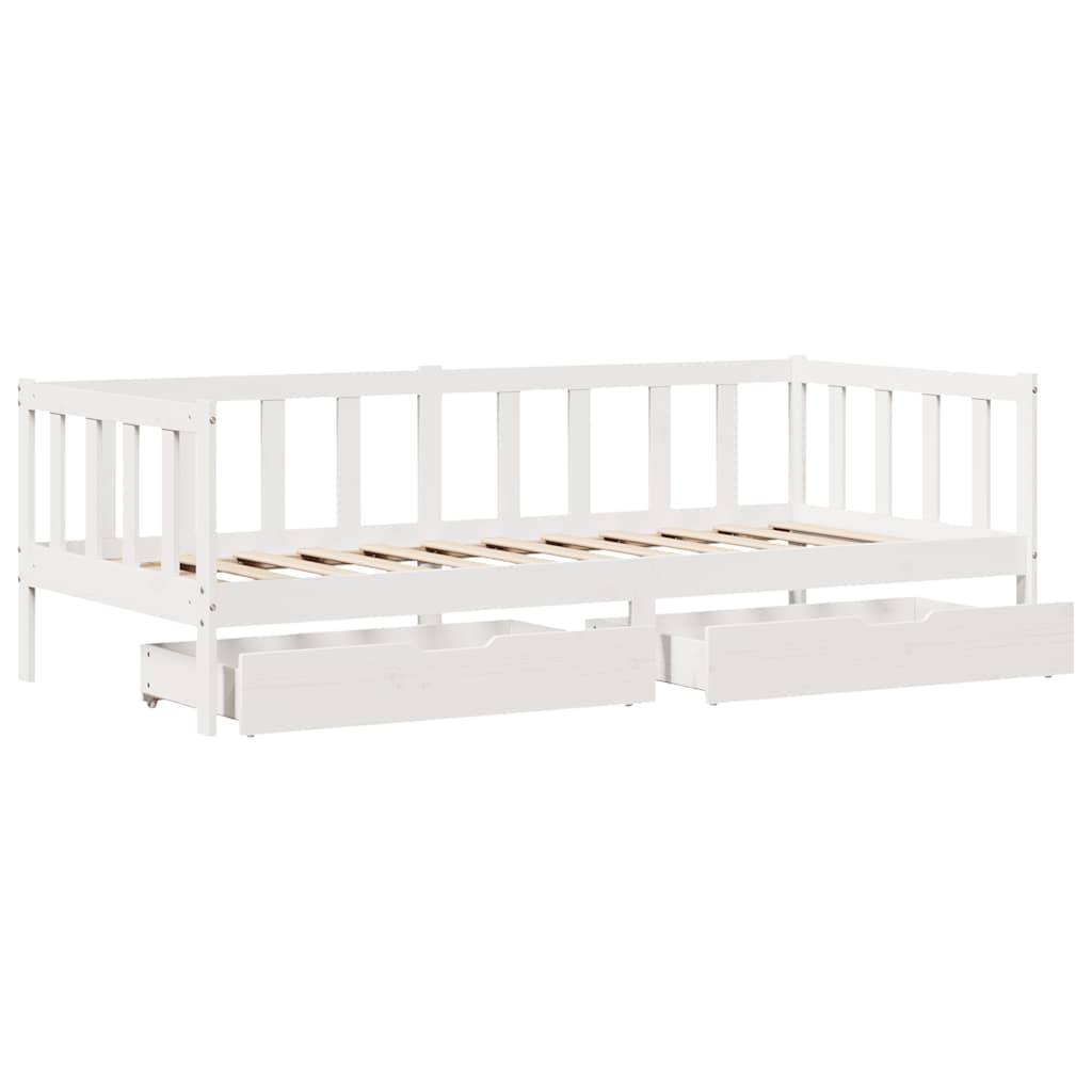 Dnevni krevet s ladicama bez madraca 90x200 cm masivno drvo