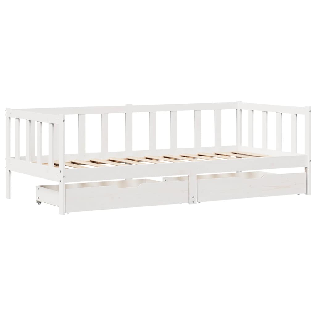 Dnevni krevet s ladicama bez madraca 80x200 cm masivno drvo