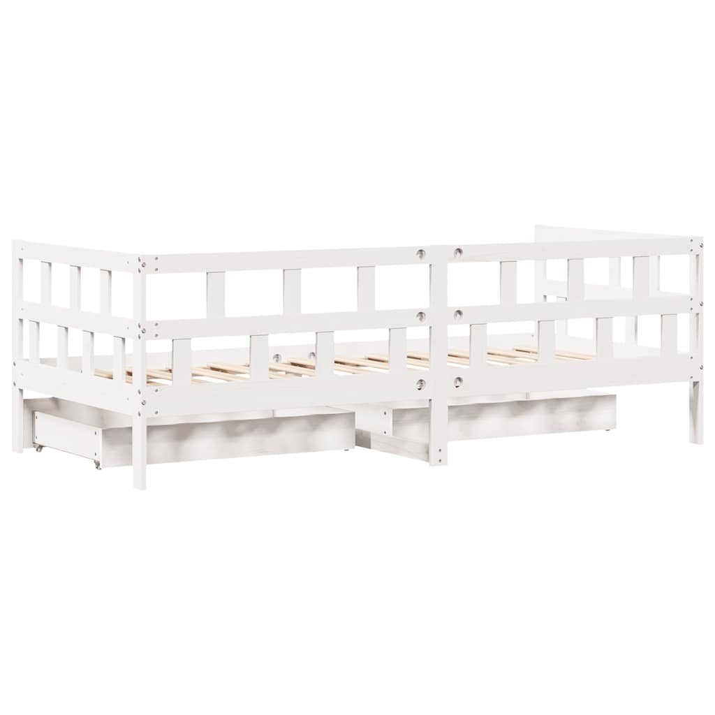 Dnevni krevet s ladicama bez madraca 90x200 cm masivno drvo