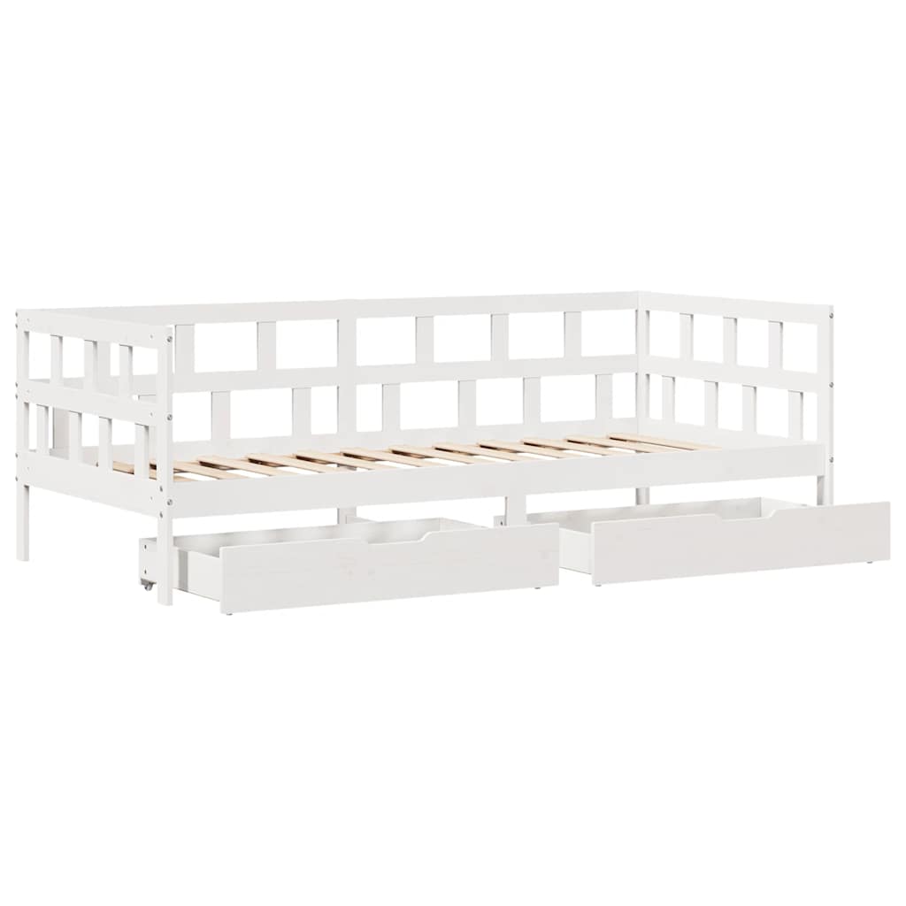 Dnevni krevet s ladicama bez madraca 90x200 cm masivno drvo