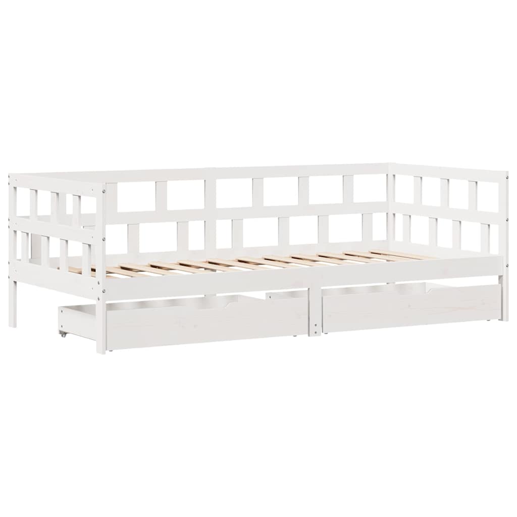Dnevni krevet s ladicama bez madraca 80x200 cm masivno drvo