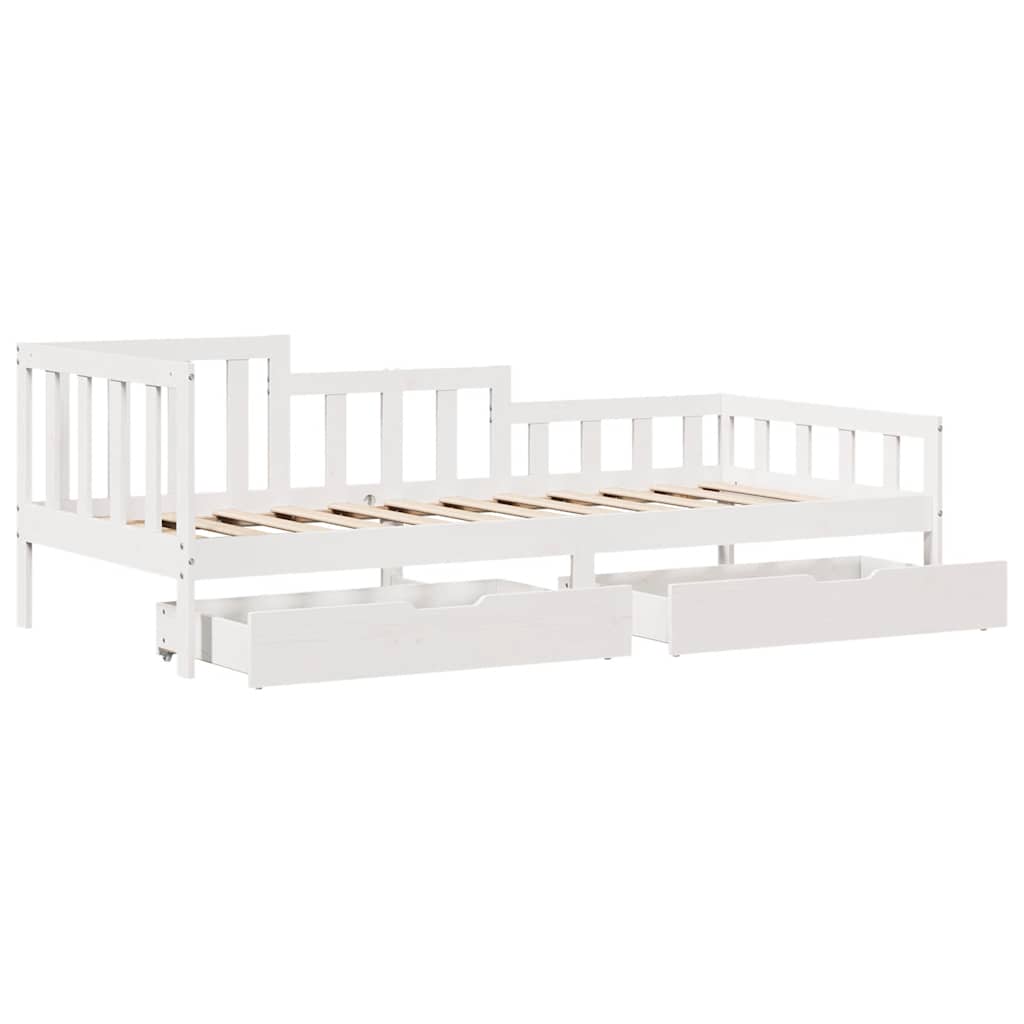 Dnevni krevet s ladicama bez madraca 80x200 cm masivno drvo