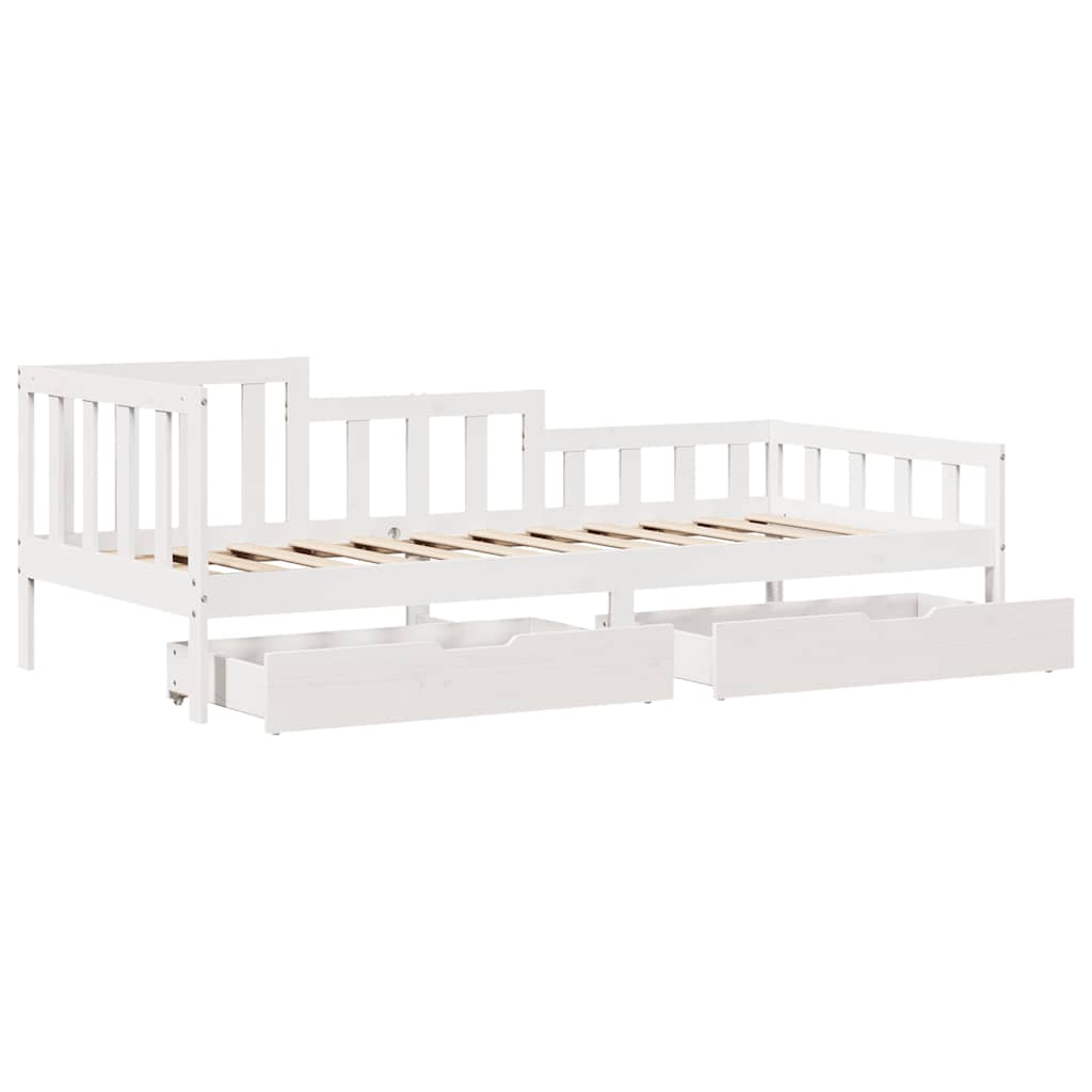Dnevni krevet s ladicama bez madraca 90 x 190 cm masivno drvo