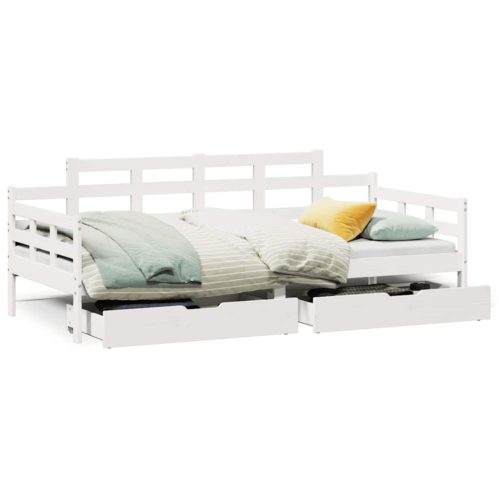 Dnevni krevet s ladicama bez madraca 90x200 cm masivno drvo