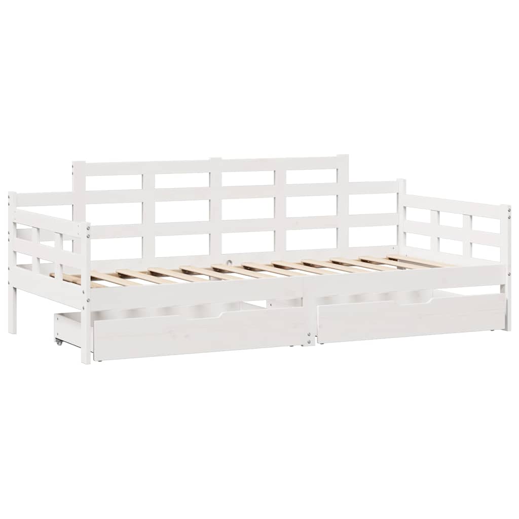 Dnevni krevet s ladicama bez madraca 90x200 cm masivno drvo