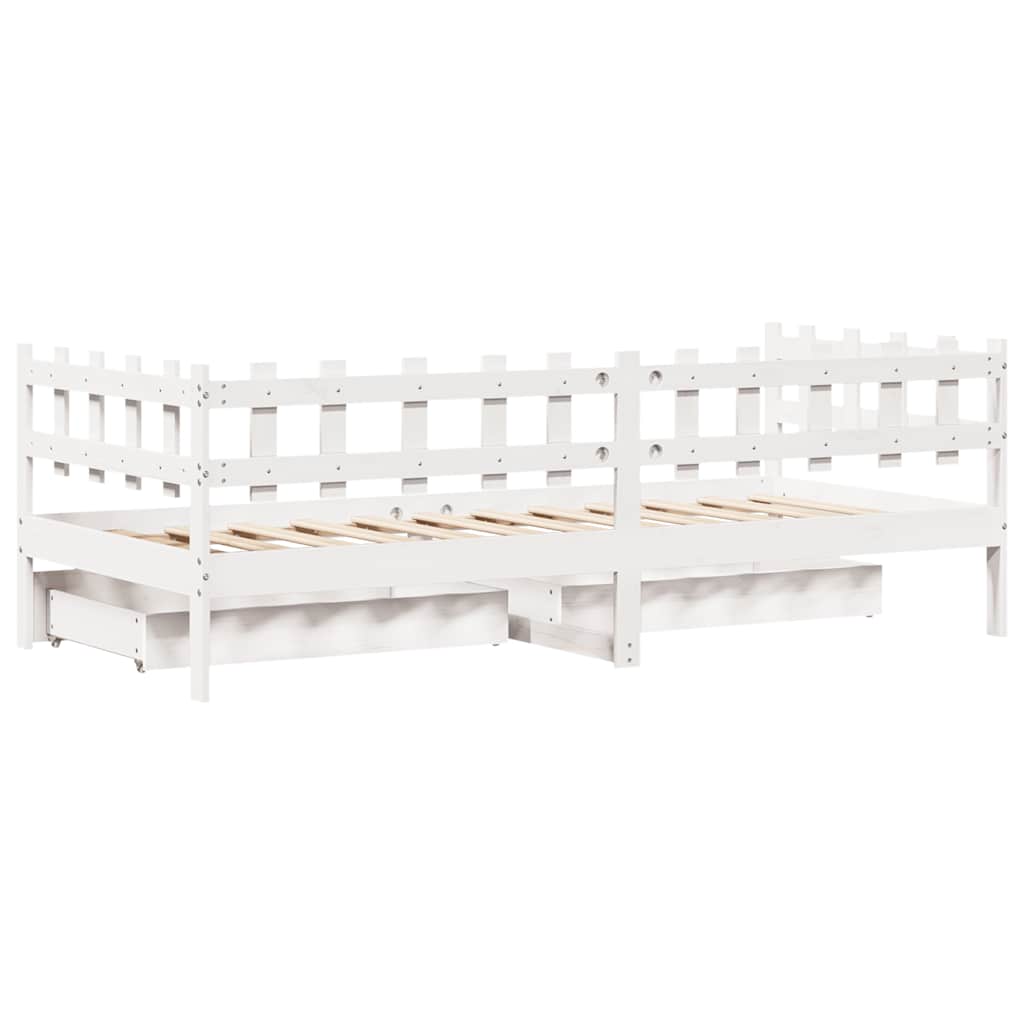 Dnevni krevet s ladicama bez madraca 90x200 cm masivno drvo
