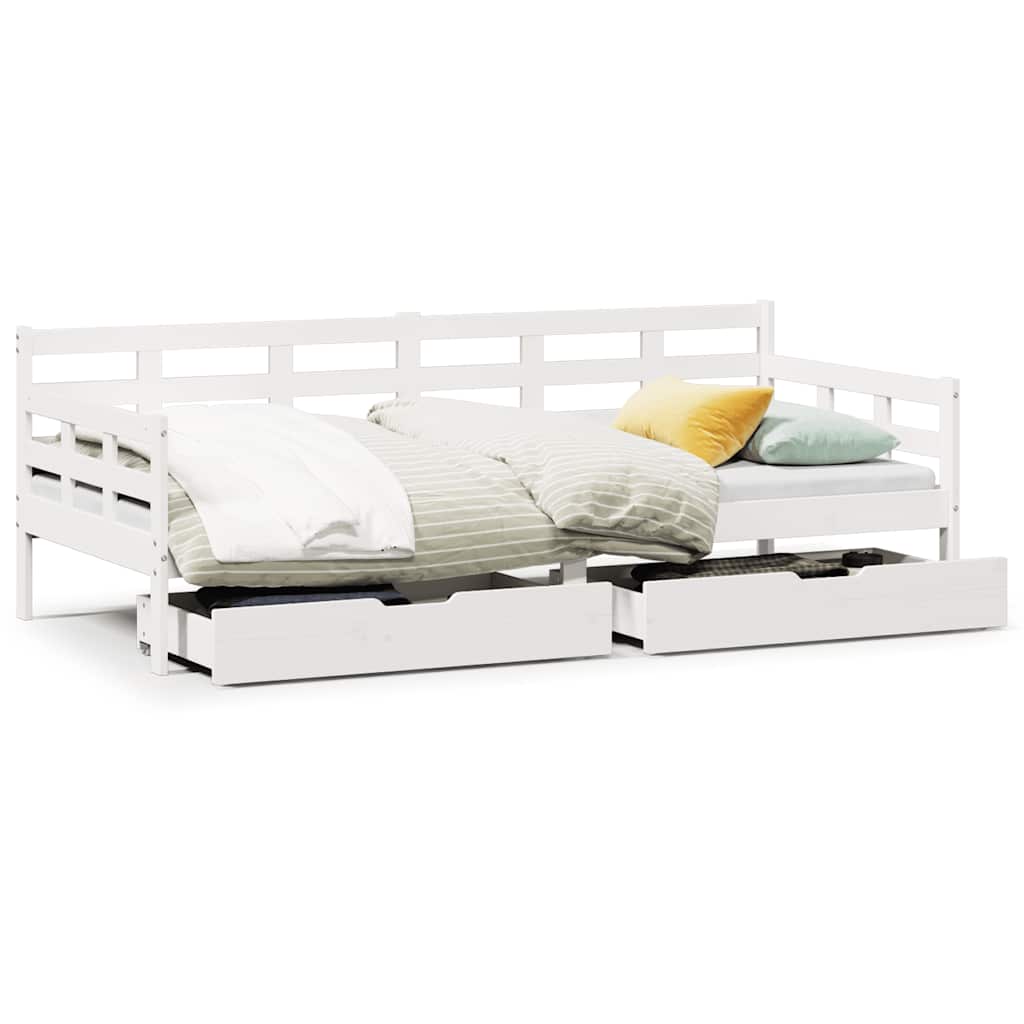 Dnevni krevet s ladicama bez madraca 90x200 cm masivno drvo