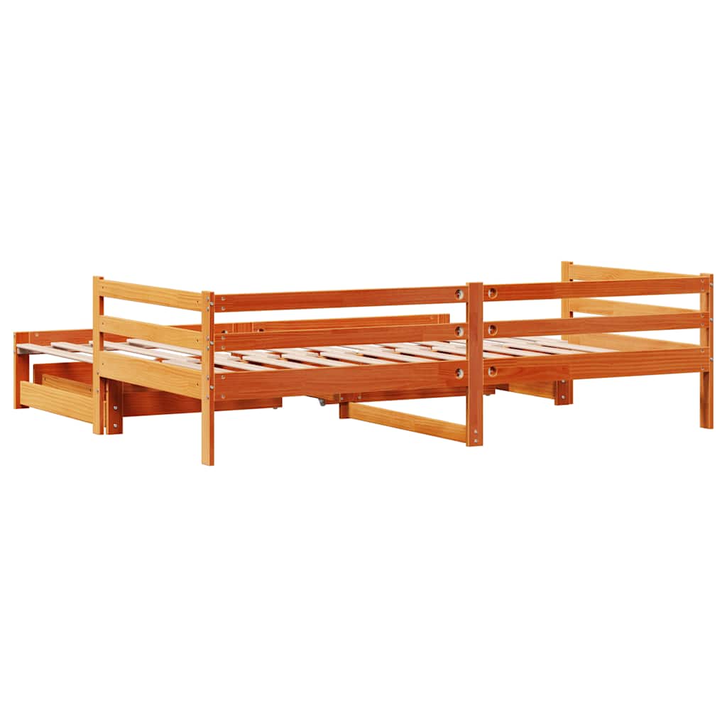 Dnevni krevet na razvlačenje bez madraca voštano smeđi 90x190cm