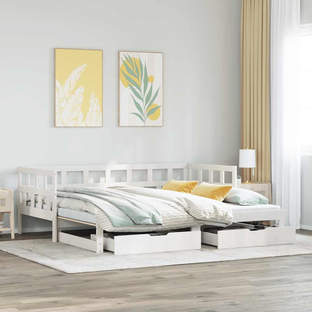 Dnevni krevet na razvlačenje s ladicama bez madraca 90 x 190 cm