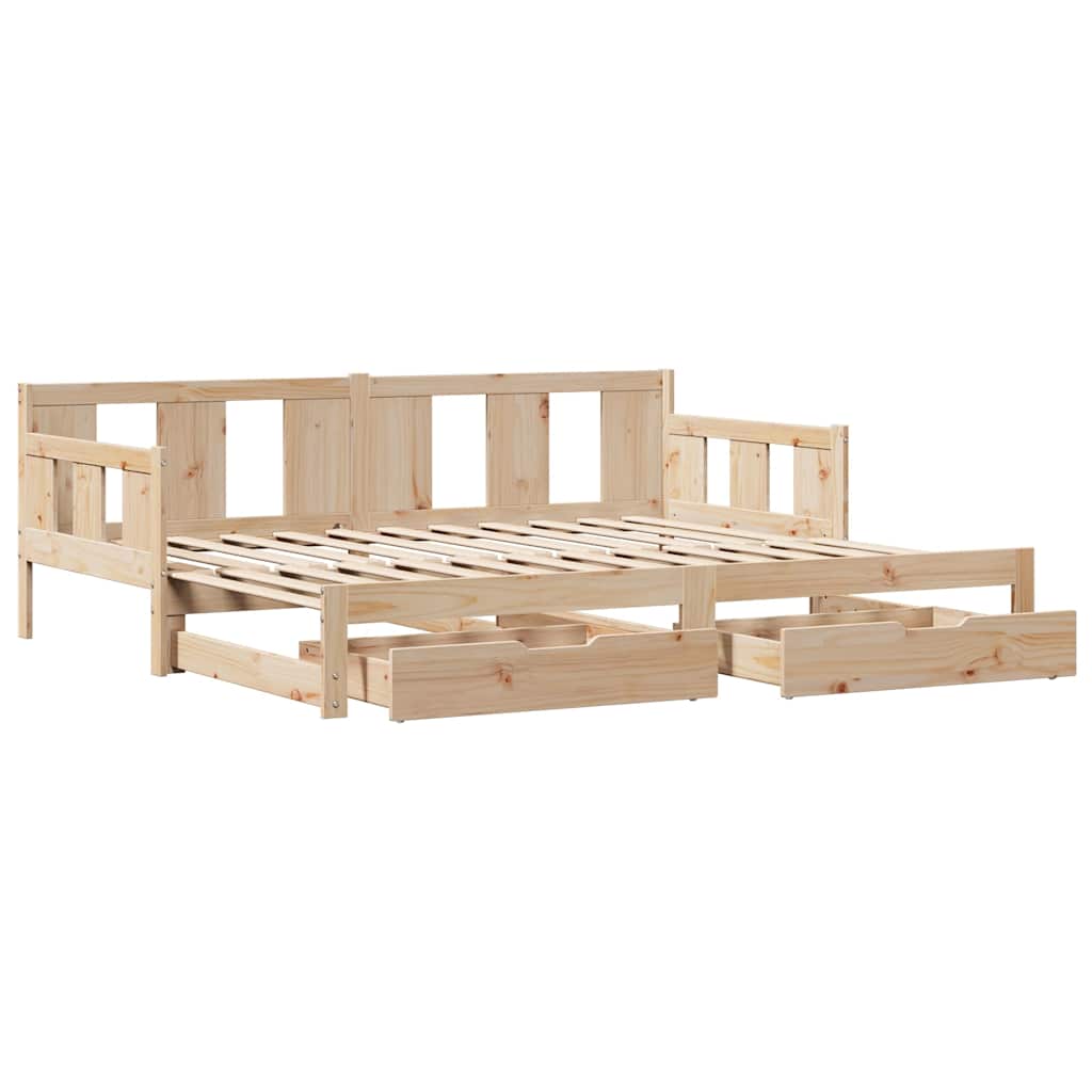 Dnevni krevet na razvlačenje s ladicama bez madraca 90 x 190 cm