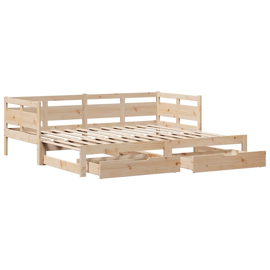 Dnevni krevet na razvlačenje s ladicama bez madraca 90 x 190 cm
