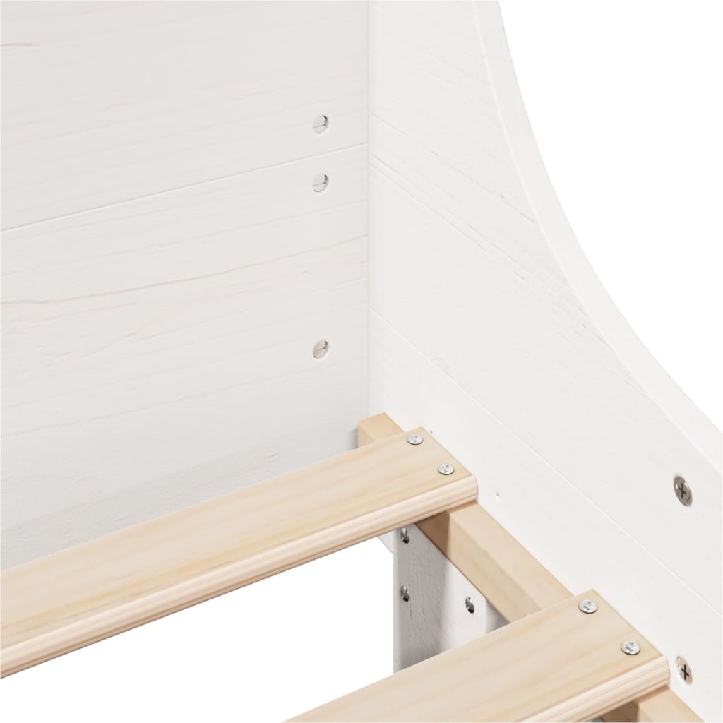 Okvir kreveta bez madraca bijeli 140 x 190 cm masivna borovina