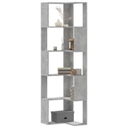 Kutni regal za knjige 5 razine boja betona 50x50x179 cm drveni