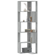 Kutni regal za knjige s 5 razine boja hrasta 50x50x179cm drveni