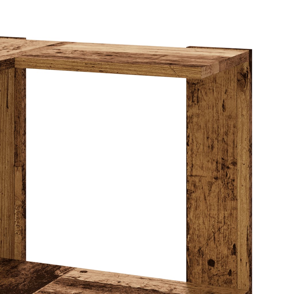 Kutni regal za knjige s 5 razine staro drvo 50x50x179 cm drveni