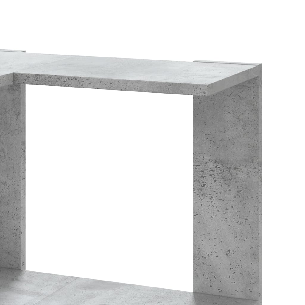 Kutni regal za knjige 3 razine boja betona 50x50x102 cm drveni