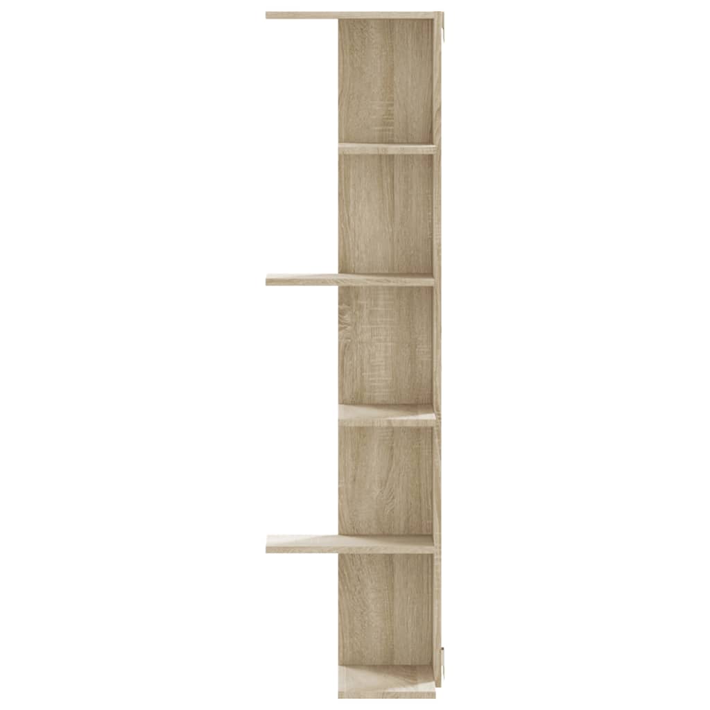 Kutna zidna polica boja hrasta sonome 36,5x36,5x140 cm drvena