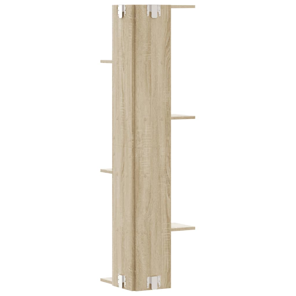 Kutna zidna polica boja hrasta sonome 36,5x36,5x140 cm drvena