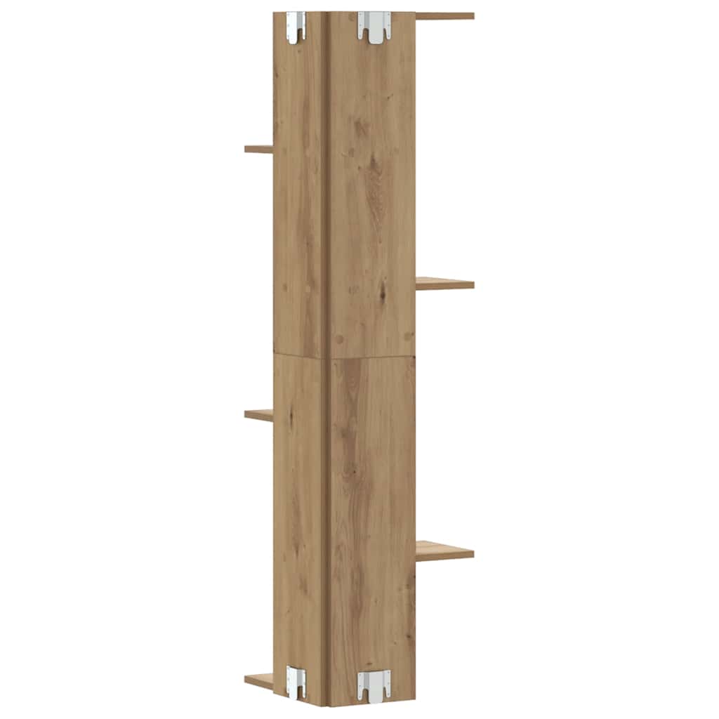 Kutna zidna polica boja artisian hrast 36,5x36,5x140 cm drvena